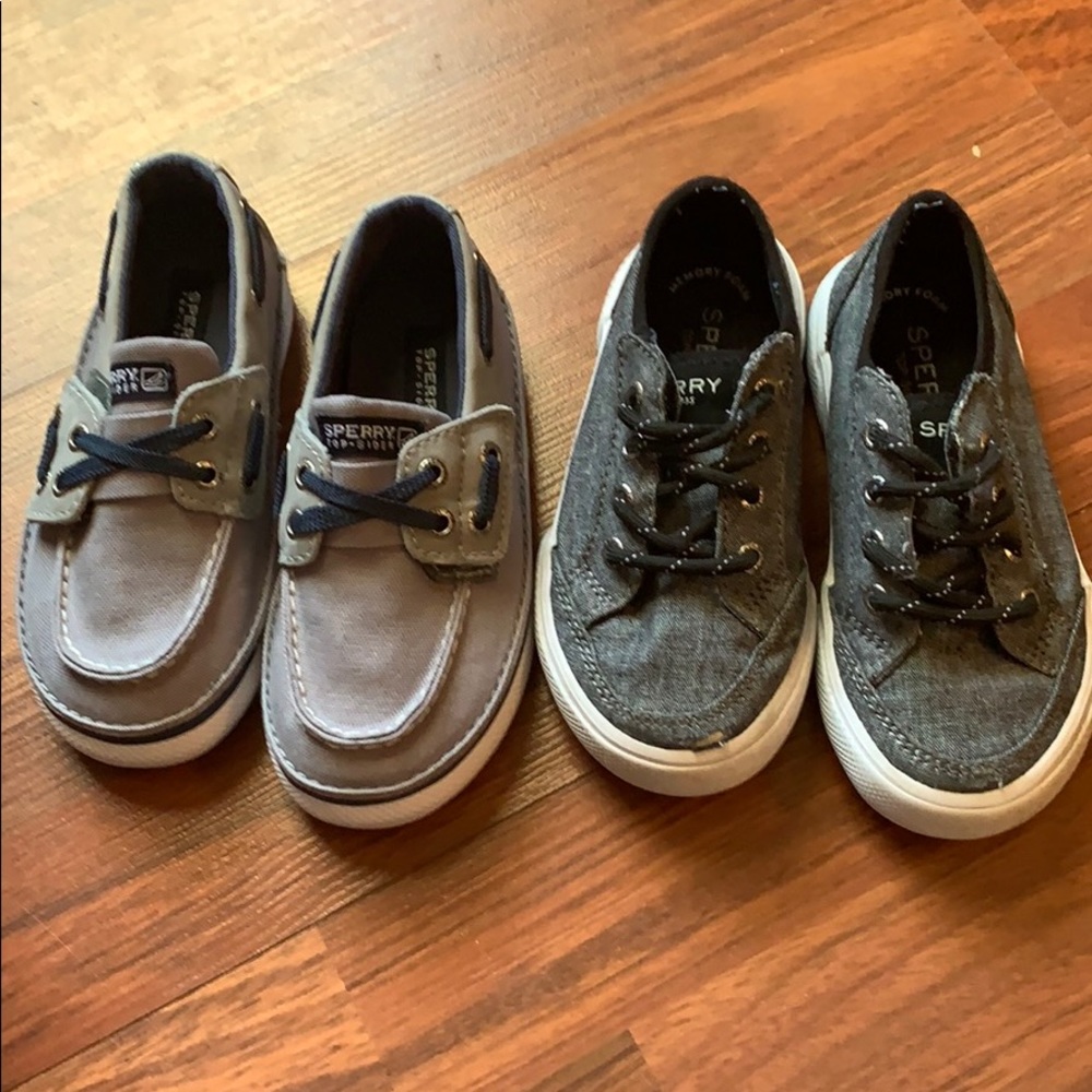 Two pair of Sperrys velcro